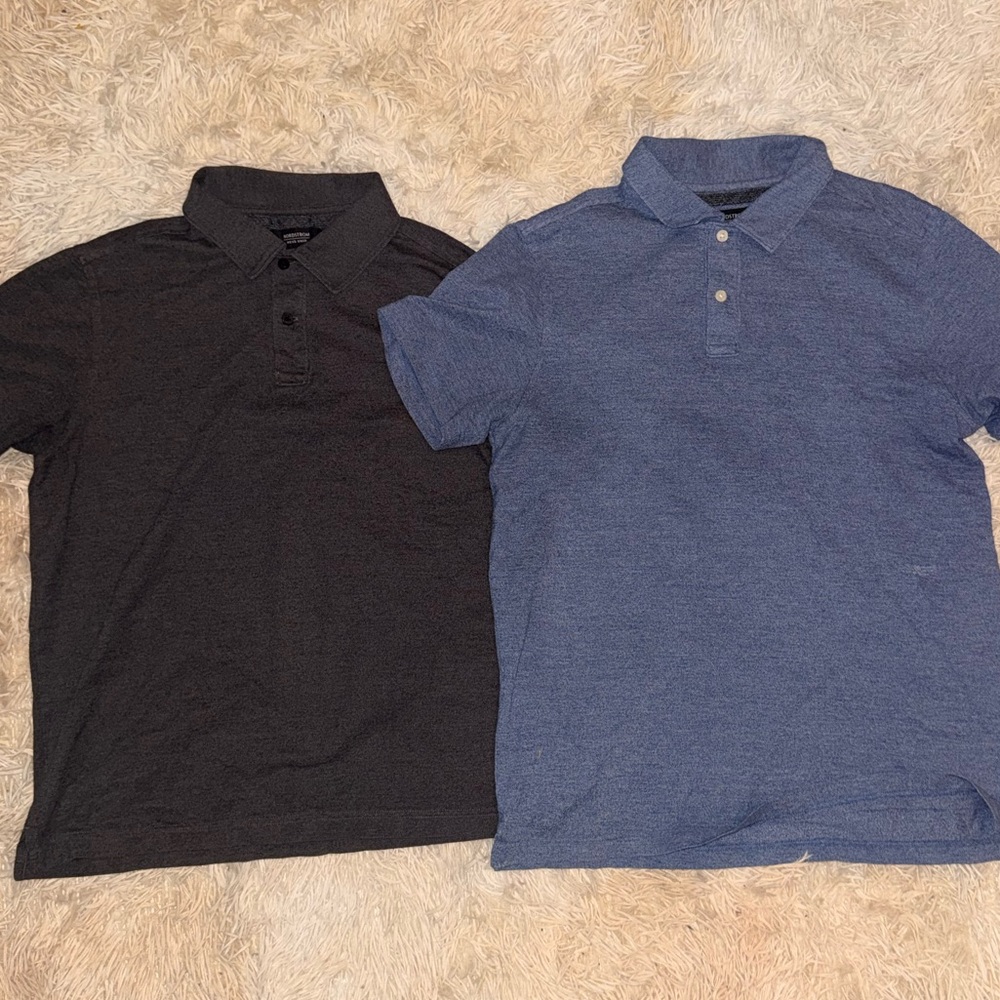 Nordstrom Men's Shop Bundle of Blue 💙 and Grey 🩶 Polo Shirts - M